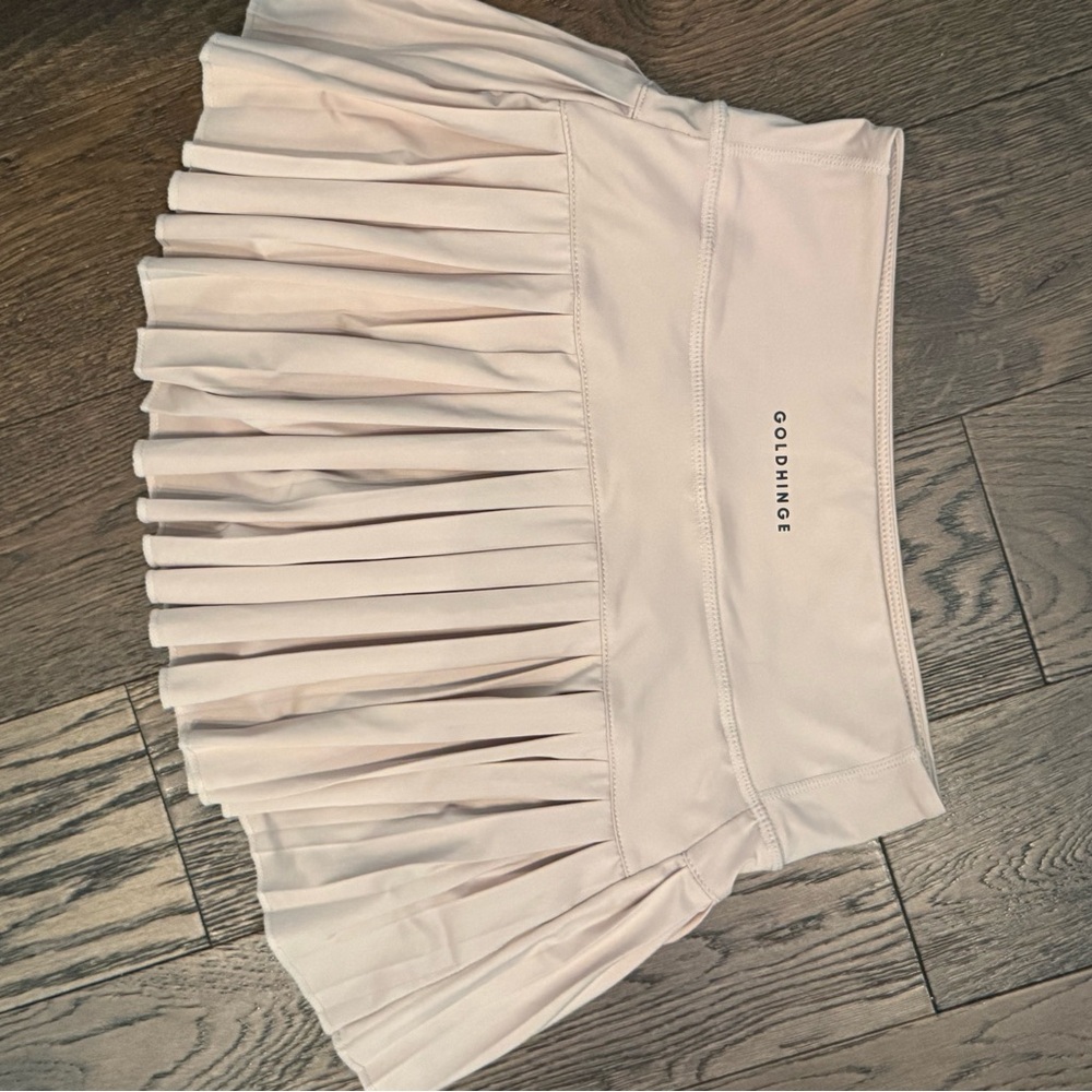 Goldthinge Pleated Mini Skirt in Light Blush